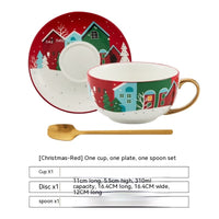 Beautiful Classic Christmas Design Teapot Cup and Saucer Gift Set