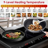Dual Burner Induction Cooktop Portable Double Induction Cooker Electric Stove Countertop Hot Plate With 9 Power 9 Temperature 3H Timer