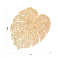 Nordic Style Hollow PVC Artificial Monstera Leaf Placemat Mat