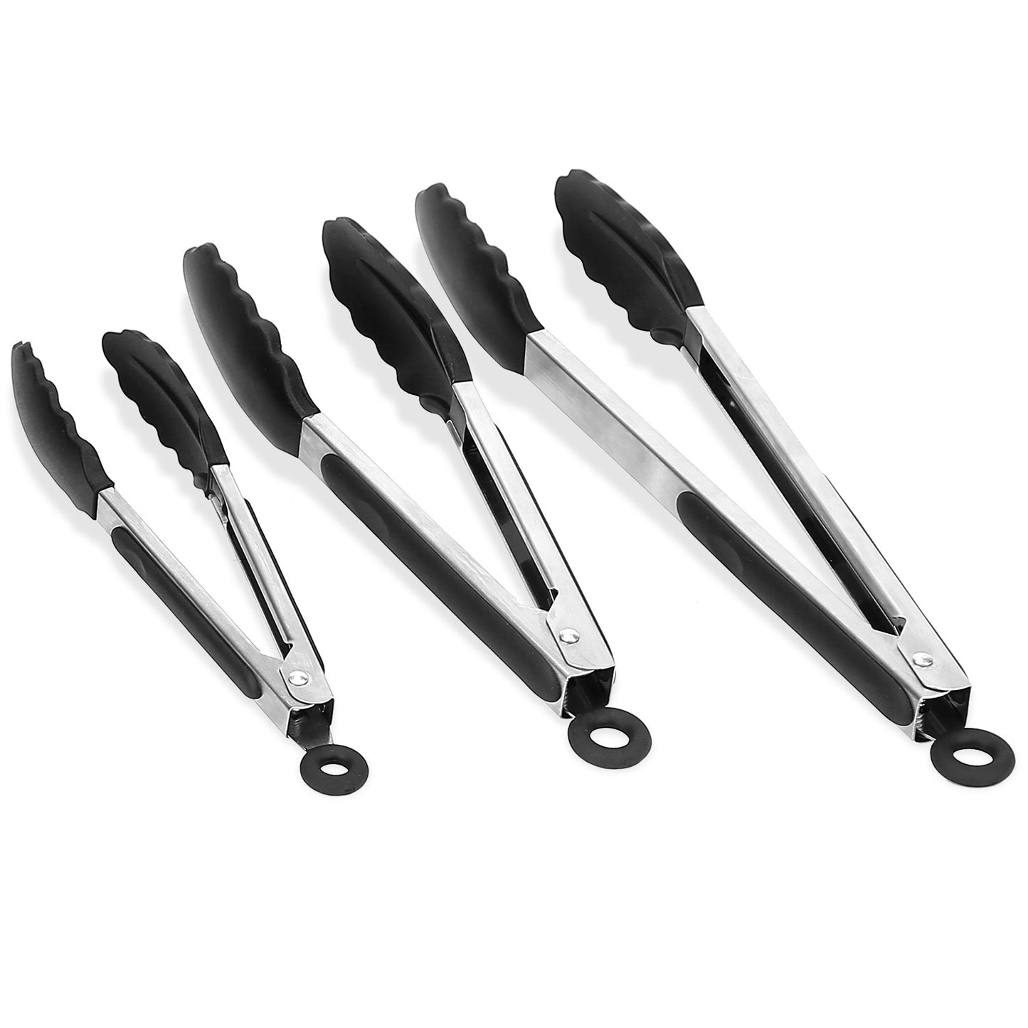 3-piece Set Kitchen Tongs Stainless Steel Food Tongs With Silicon Tips