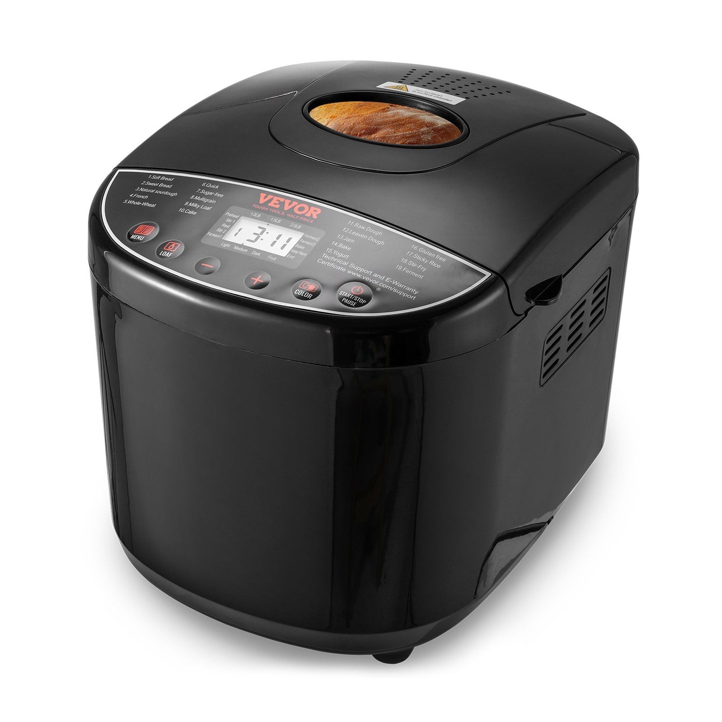 19-in-1 Automatic Compact Bread Maker with Digital Display