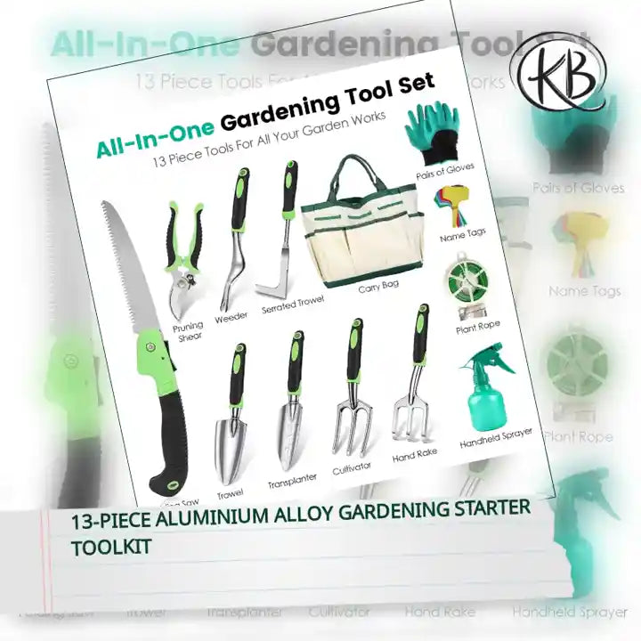 13-piece Aluminium Alloy Gardening Starter Toolkit by@Outfy