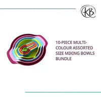 10-piece Multi-colour Assorted Size Mixing Bowls Bundle by@Outfy